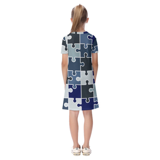 Vestido de manga corta para niños