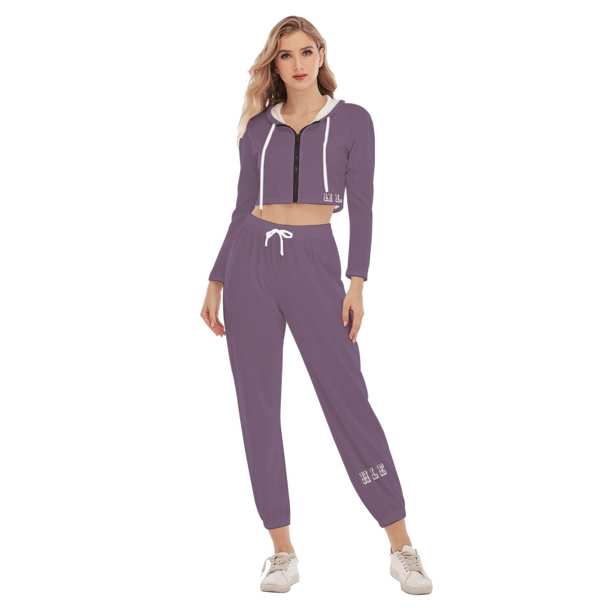 Women's Crop Hoodie Sports Set