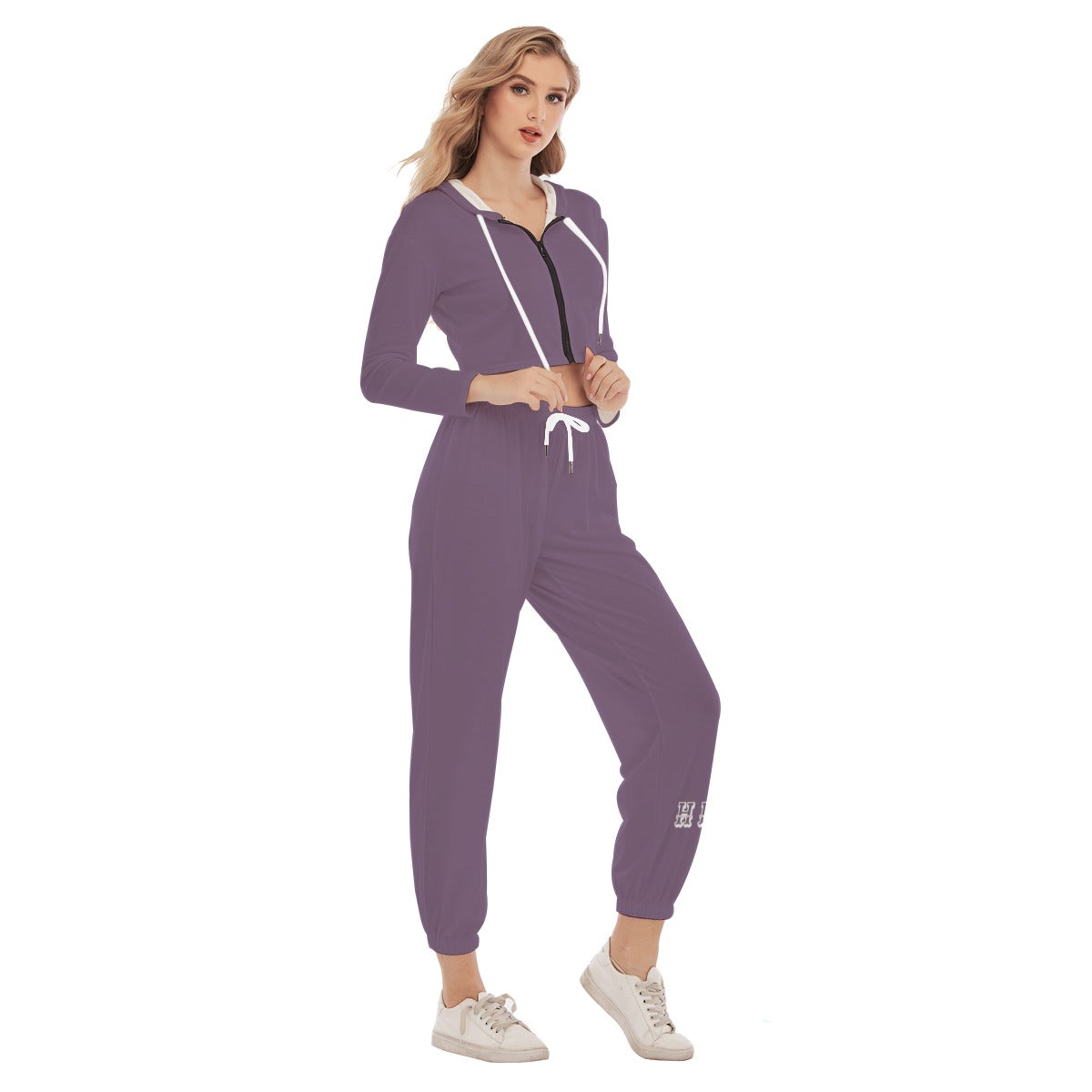 Women's Crop Hoodie Sports Set