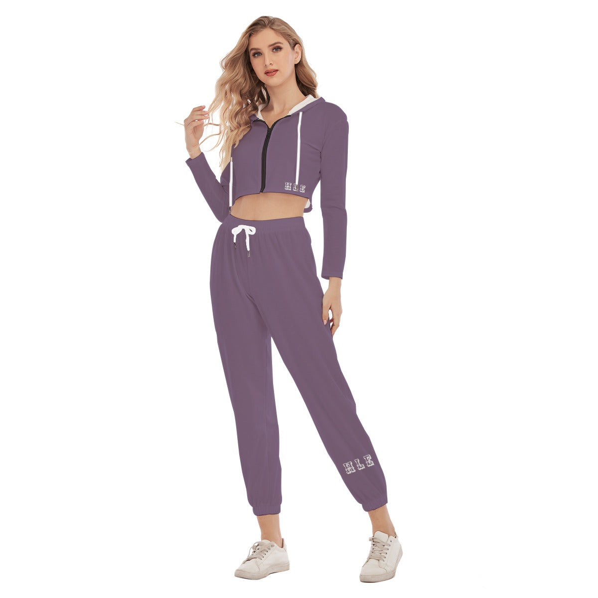 Women's Crop Hoodie Sports Set