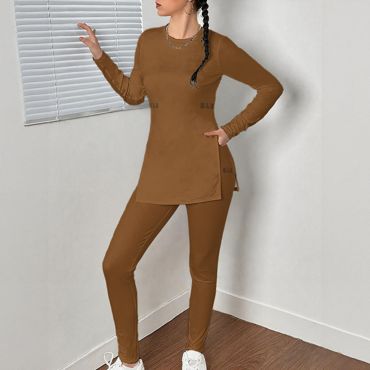 Women's Side Split T-shirt Set