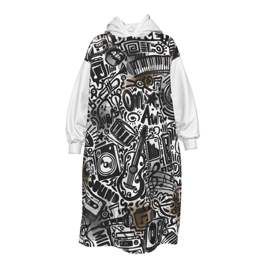 Manta con capucha de longitud media de polar sherpa para niños