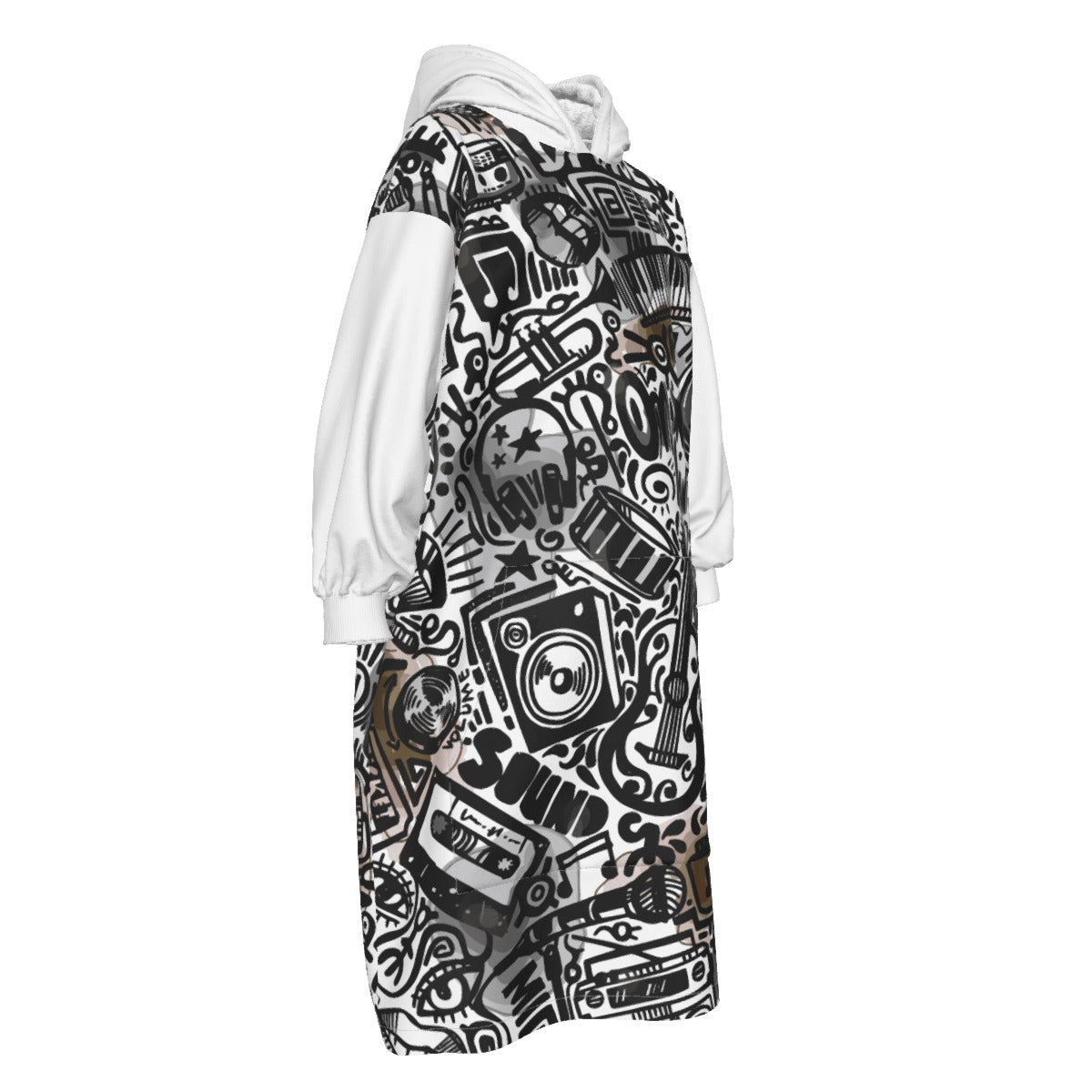 Kid's Sherpa Fleece Mid-Length Hoodie Blanket
