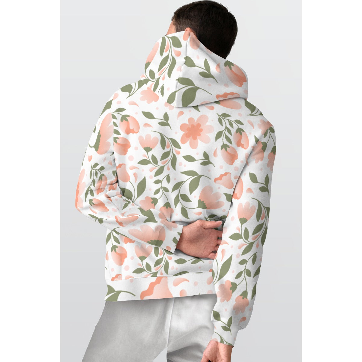 Sudadera con capucha gruesa con estampado integral para hombre