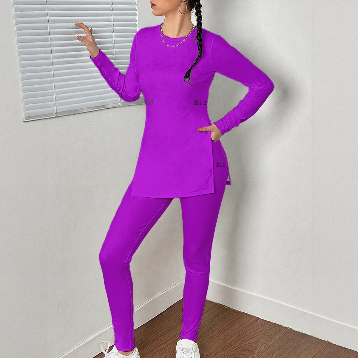 Women's Side Split T-shirt Set