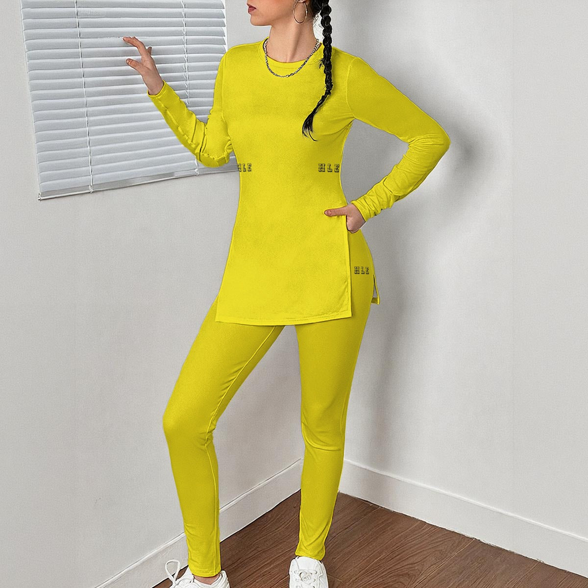 Women's Side Split T-shirt Set