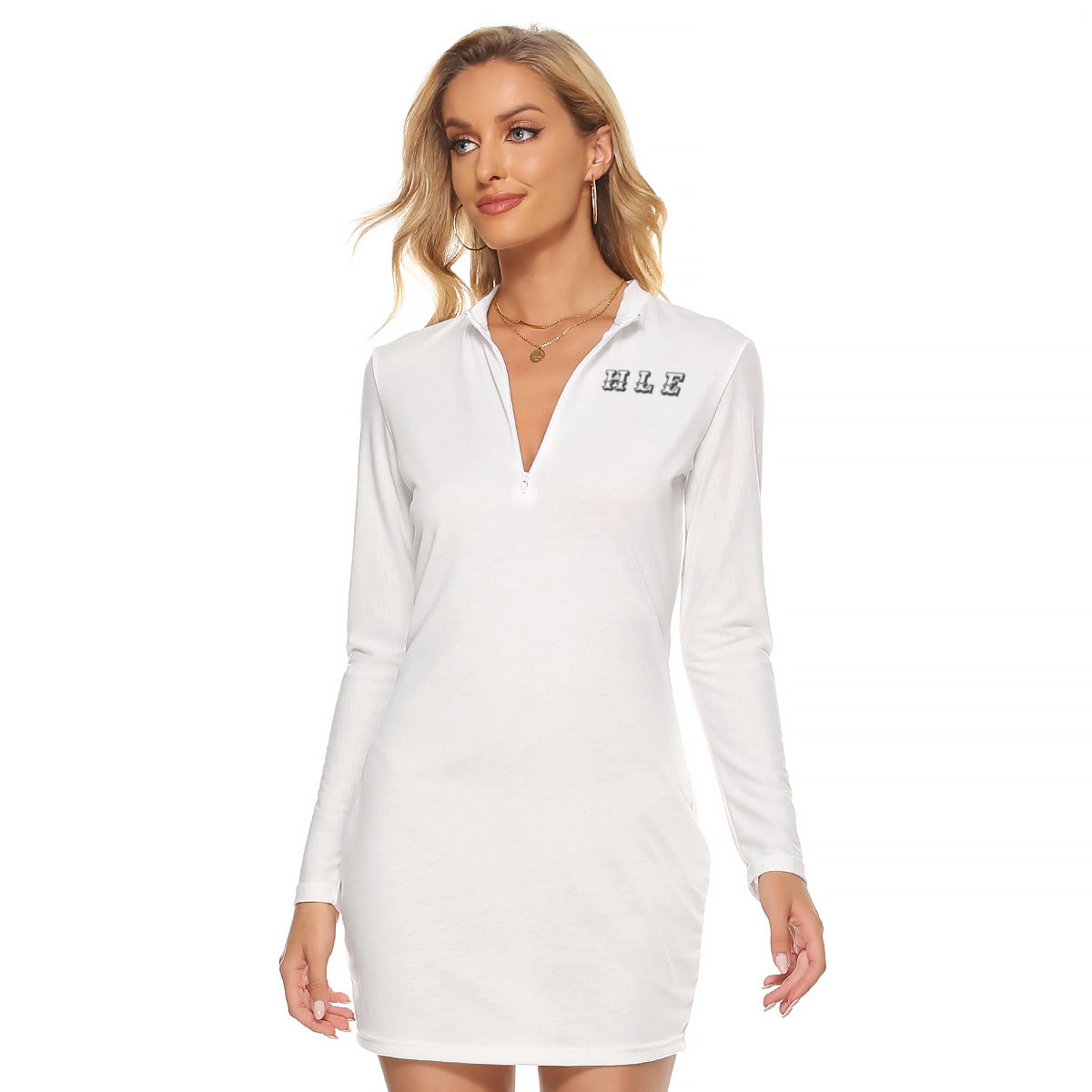 Vestido ajustado con cremallera frontal para mujer