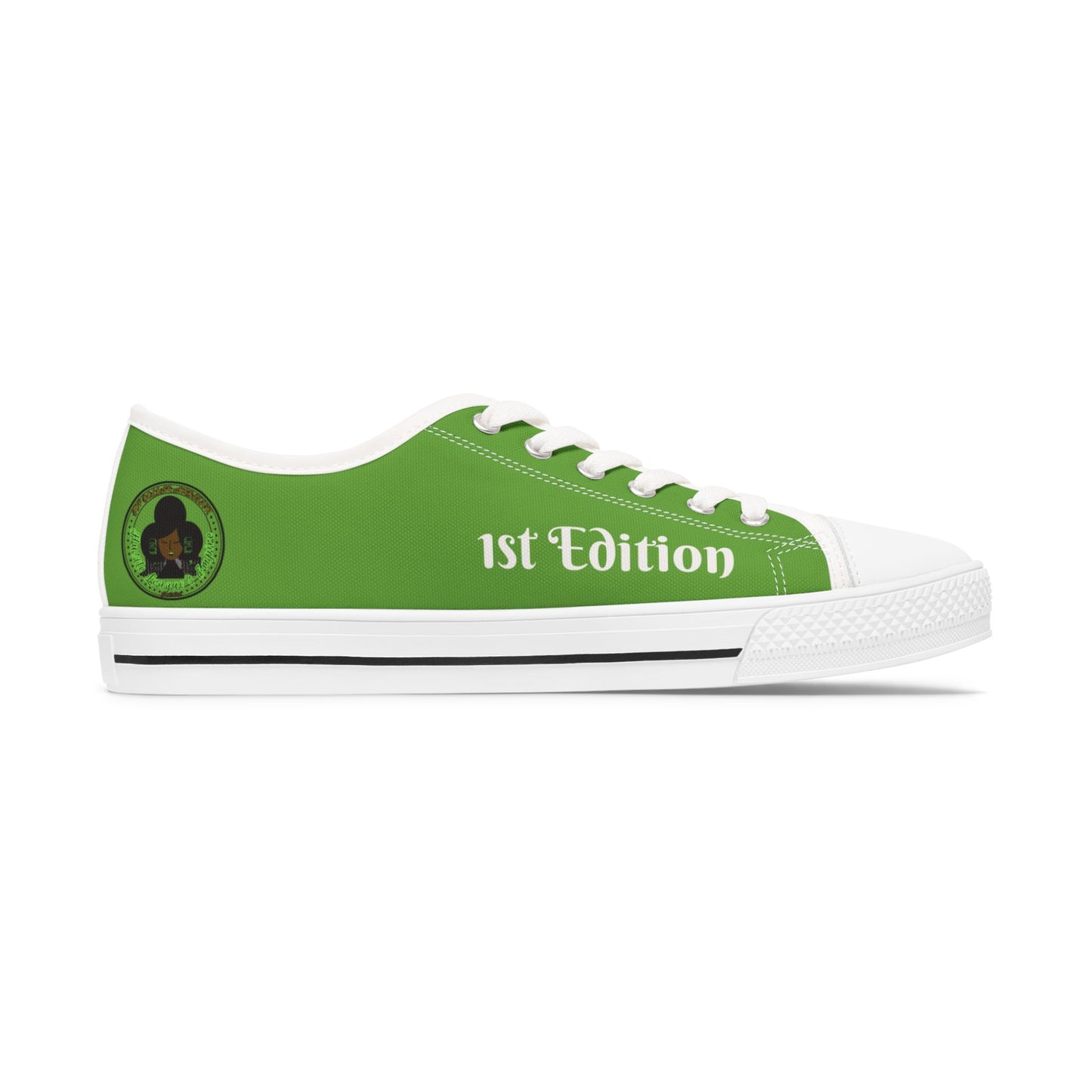 Green HLE Women Low Top Sneakers - &Respect the Hustle Design