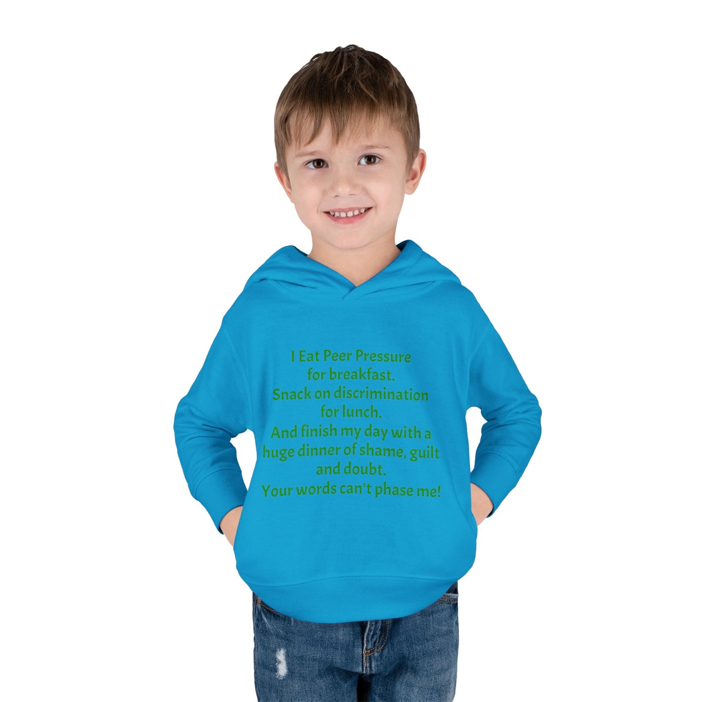 Empowering Toddler Fleece Hoodie - "I Eat Peer Pressure"