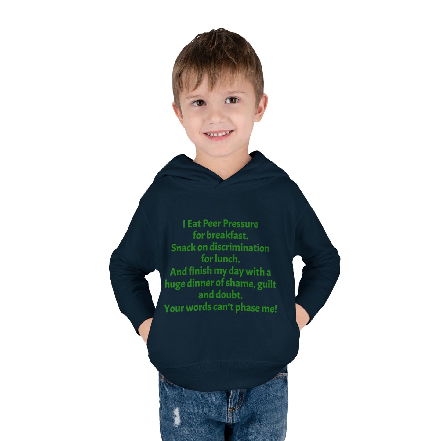 Empowering Toddler Fleece Hoodie - "I Eat Peer Pressure"