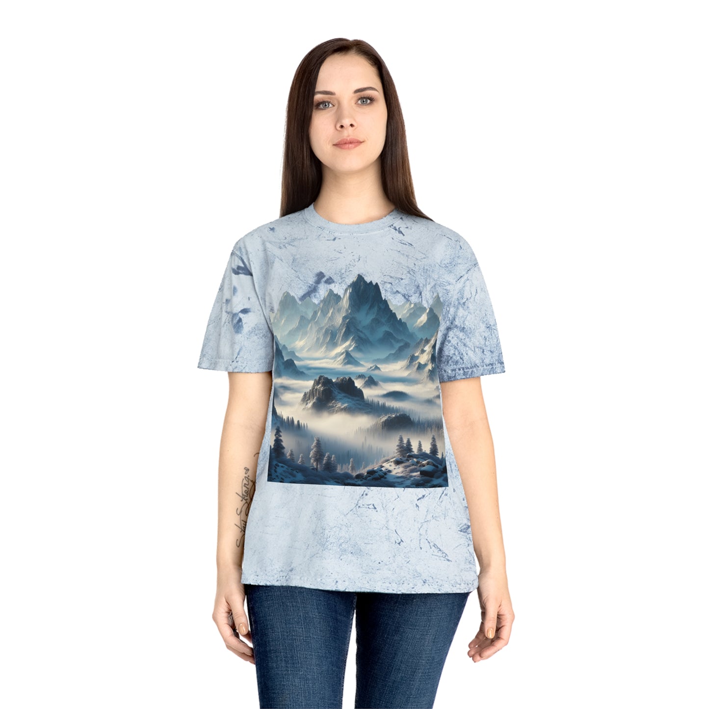 Camiseta unisex con vista a la montaña colorida: perfecta para los amantes de la naturaleza