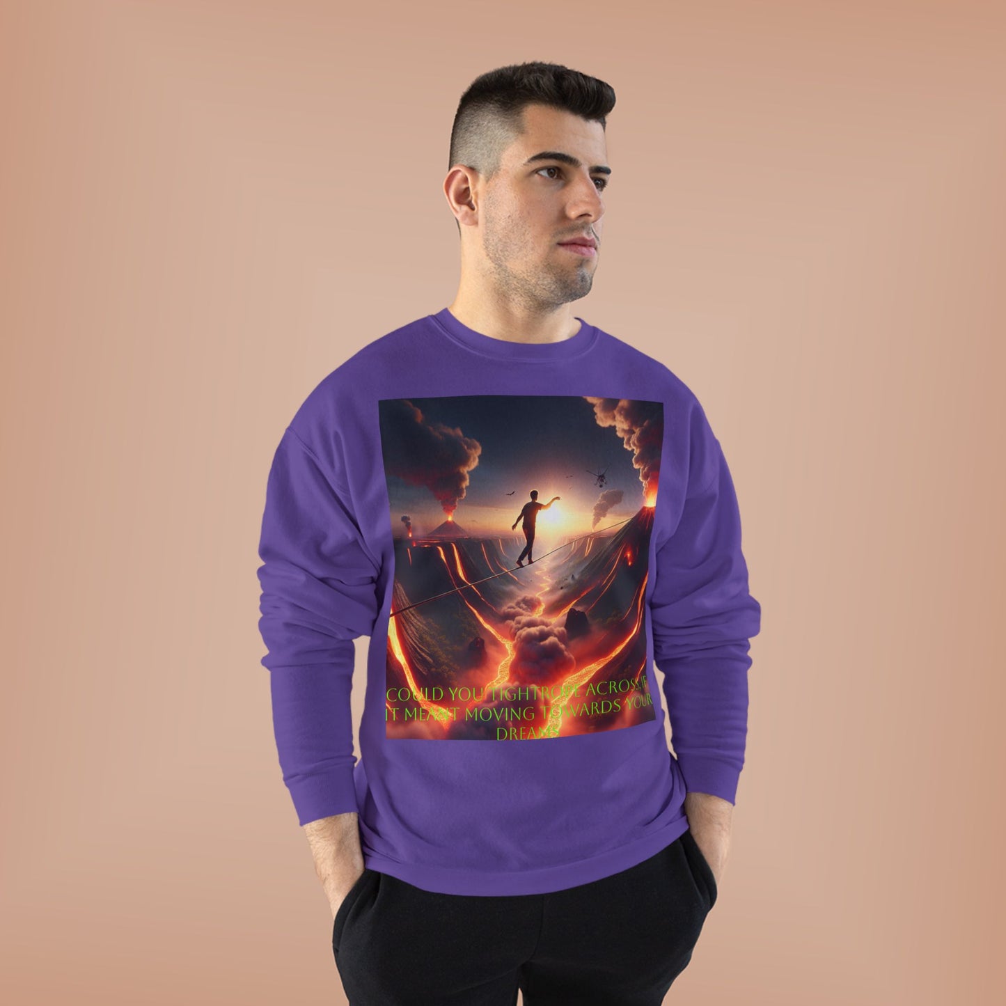 Hustle League's Empire Unisex EcoSmart Crewneck Sweatshirt - Motivational Vintage Style