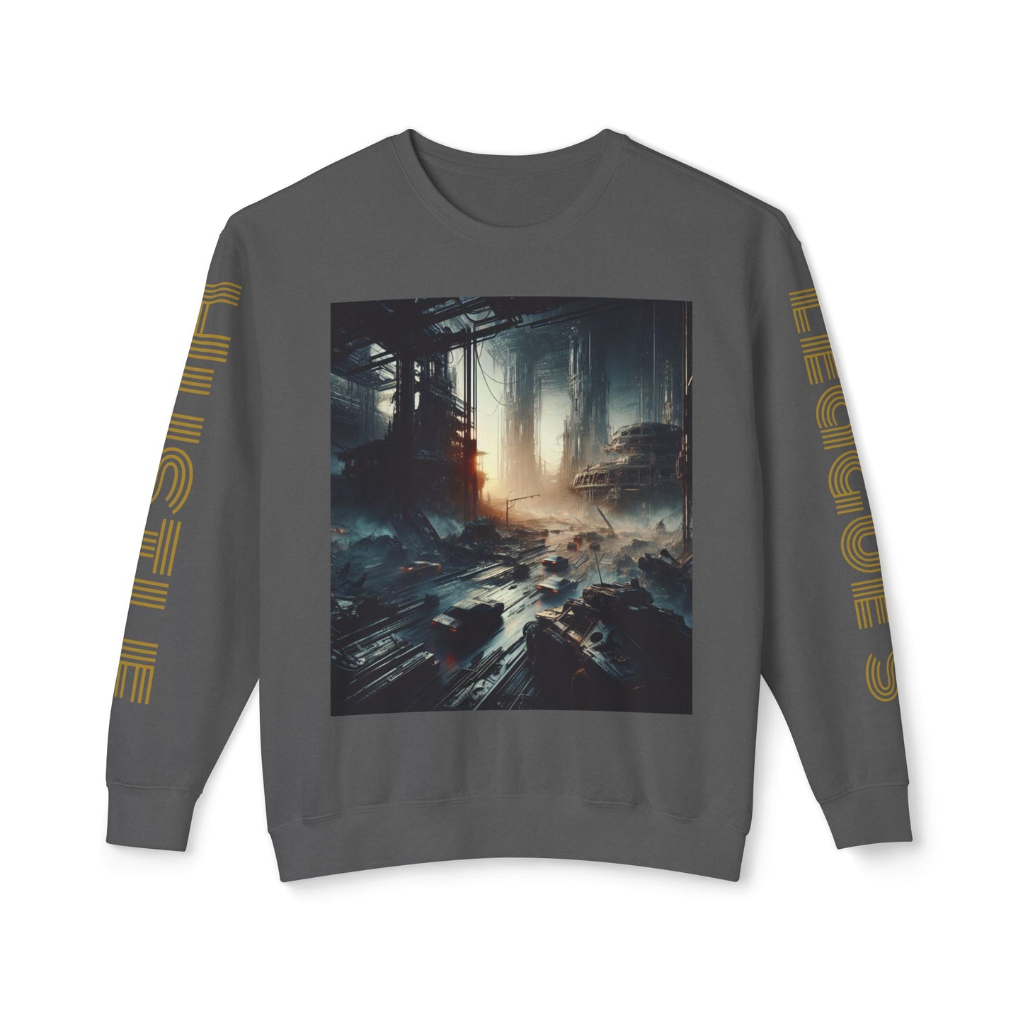 Unisex Lightweight Crewneck Sweatshirt - 'Empire Hustle' Urban Art Design