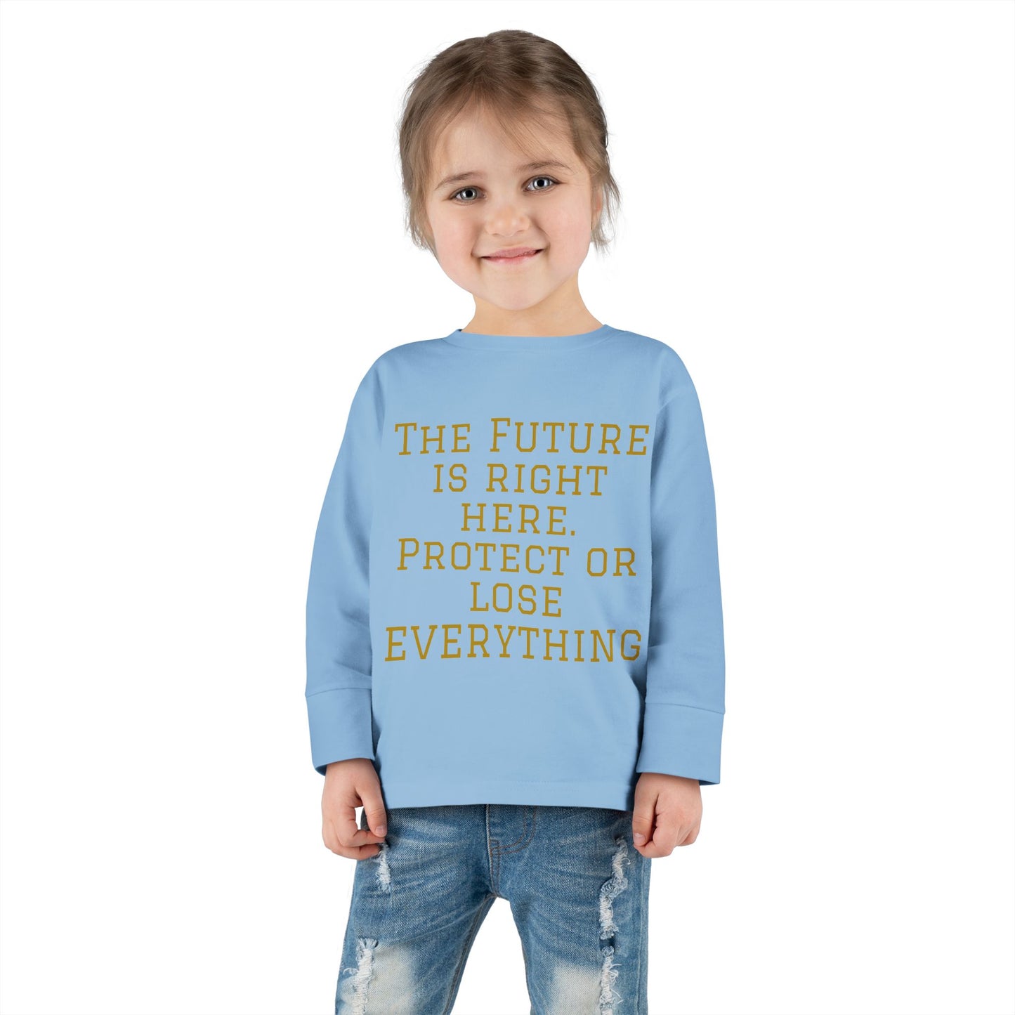 Camiseta de manga larga para niños pequeños: "El futuro está aquí" y "El imperio de la Hustle League"