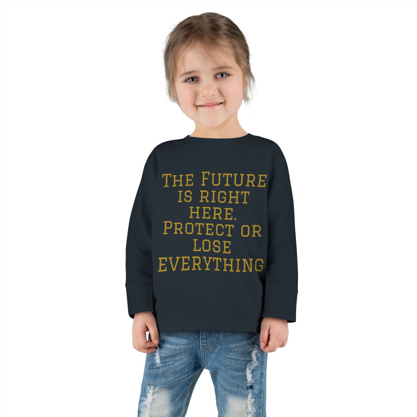 Camiseta de manga larga para niños pequeños: "El futuro está aquí" y "El imperio de la Hustle League"