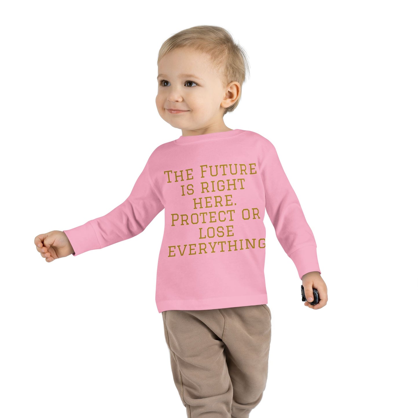 Camiseta de manga larga para niños pequeños: "El futuro está aquí" y "El imperio de la Hustle League"