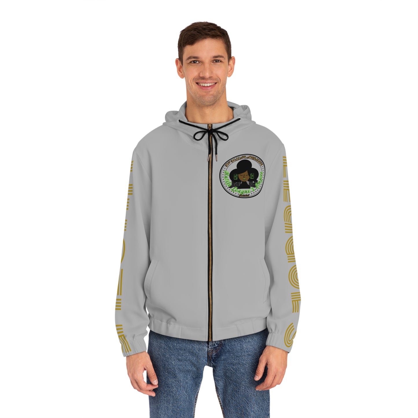 Gray Full-Zip Hoodie for Men