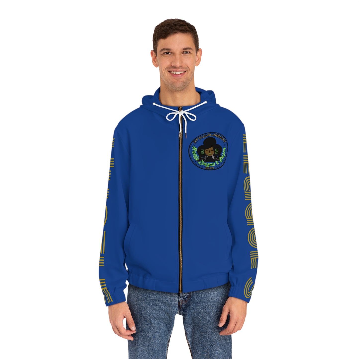Dark Blue Full-Zip Hoodie for Men