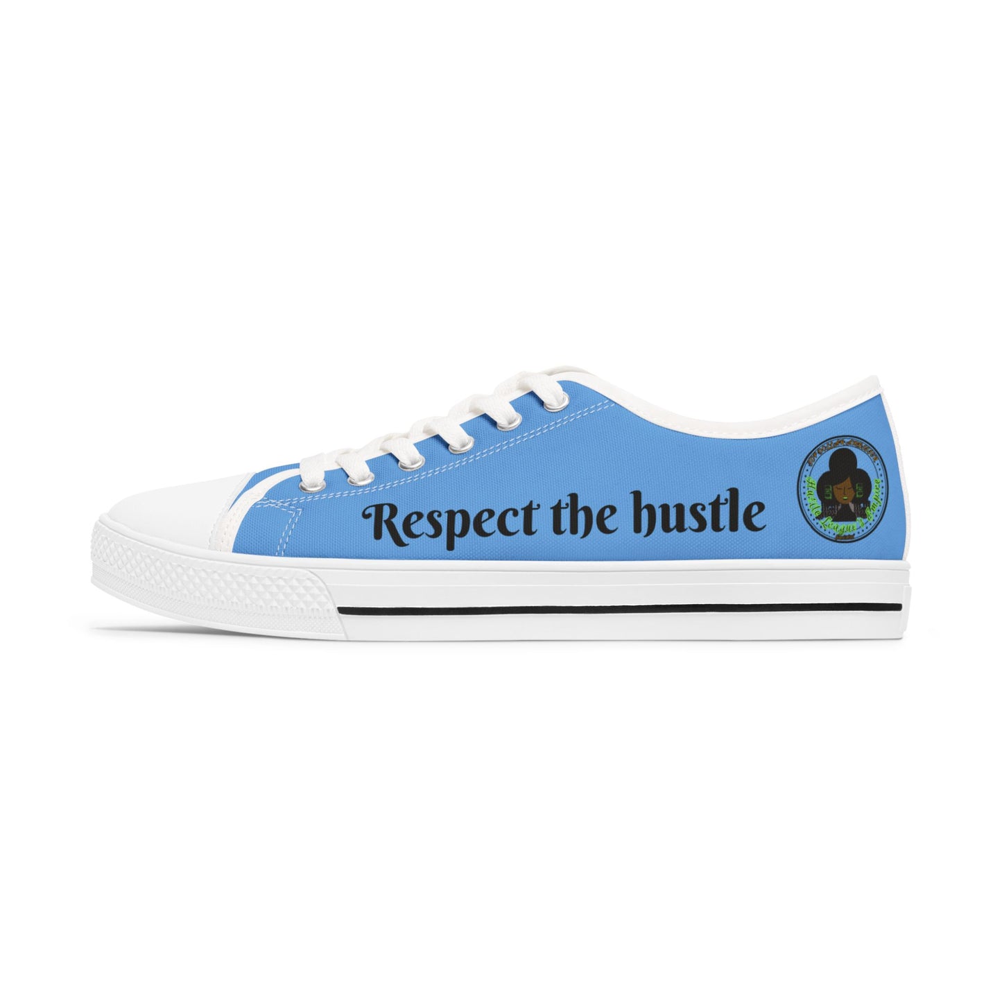 Blue HLE Women Low Top Sneakers - &Respect the Hustle Design
