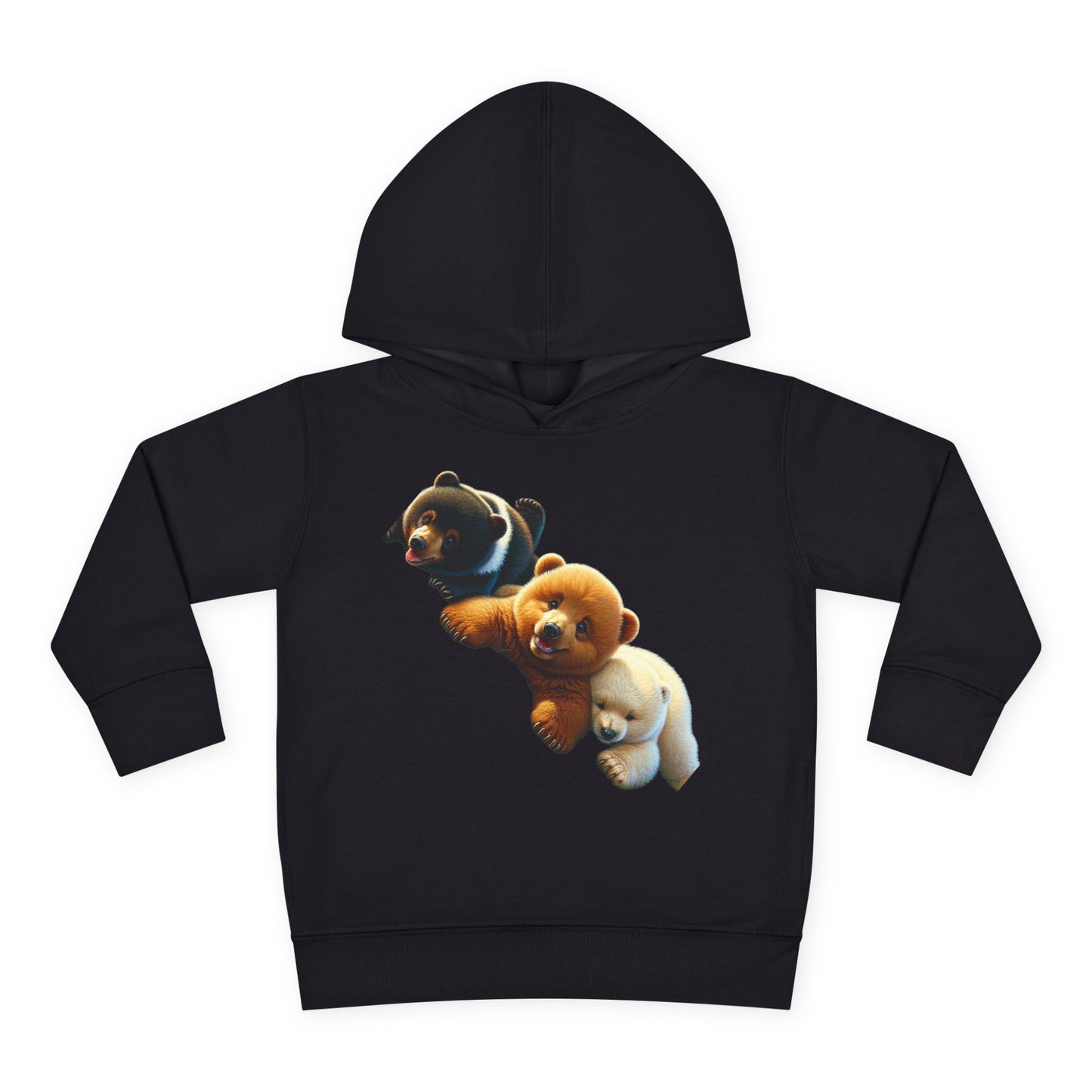 Cute Bear Toddler Hoodie - Cozy Fleece Pullover with 'Hustle' Design
