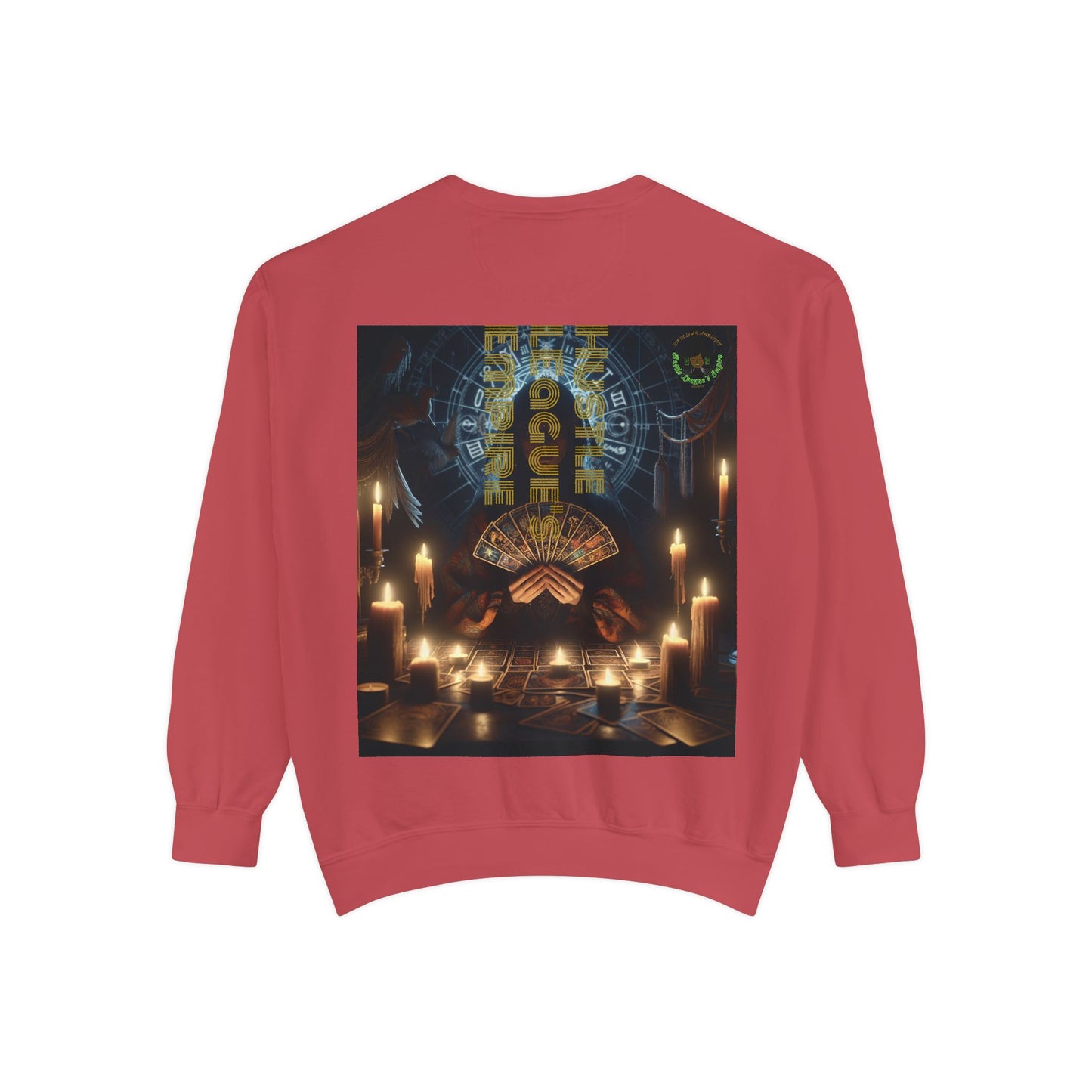 Mystic Candlelight Unisex Garment-Dyed Sweatshirt with Tarot Design