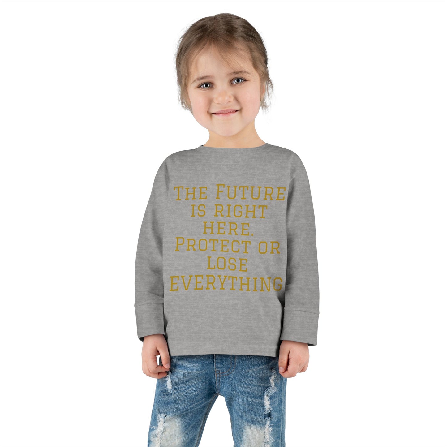 Camiseta de manga larga para niños pequeños: "El futuro está aquí" y "El imperio de la Hustle League"