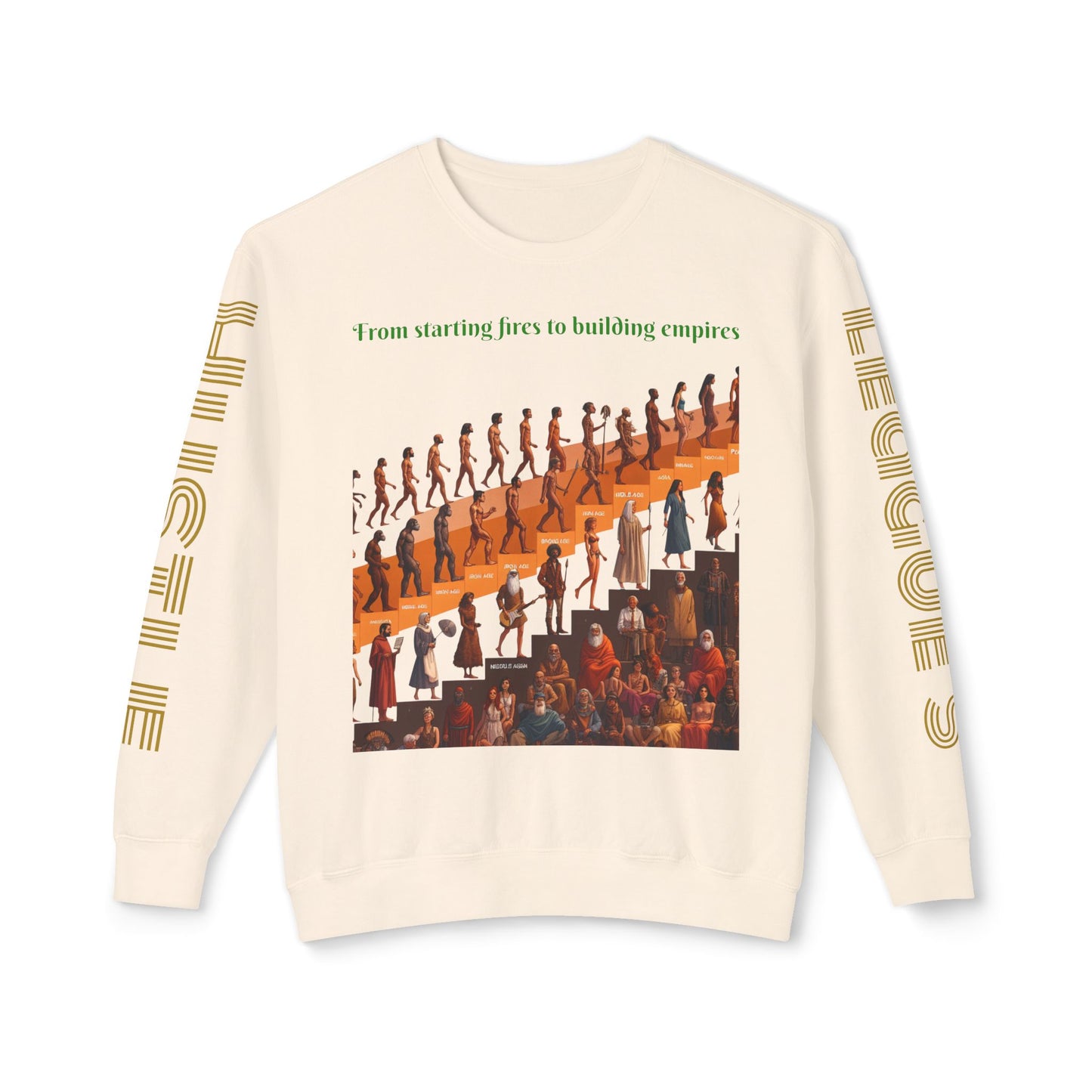 Sudadera unisex ligera con cuello redondo de HLE: de iniciar incendios a construir imperios