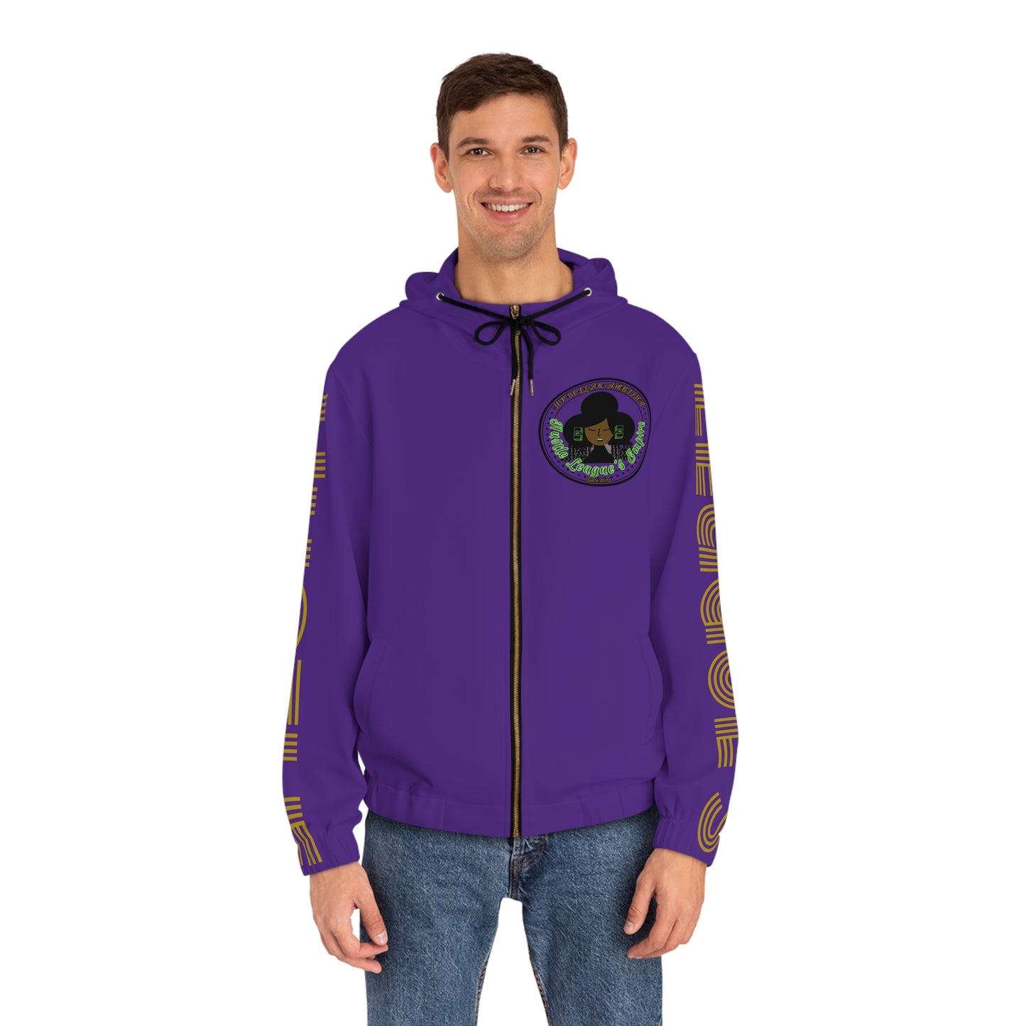 Purple Full-Zip Hoodie for Men