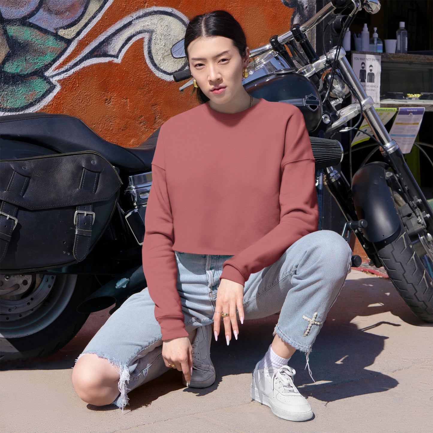 Sudadera corta HLE para mujer