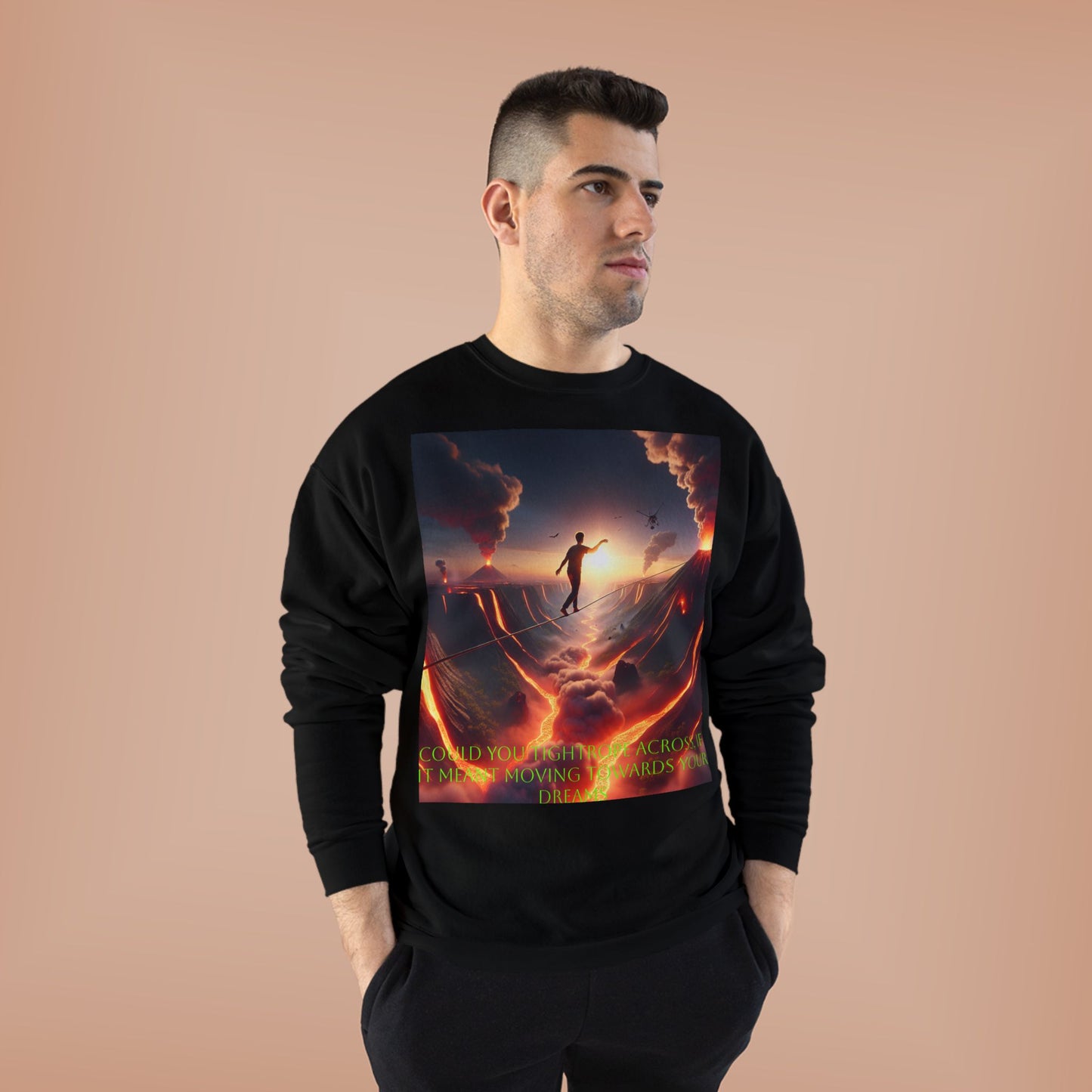 Hustle League's Empire Unisex EcoSmart Crewneck Sweatshirt - Motivational Vintage Style
