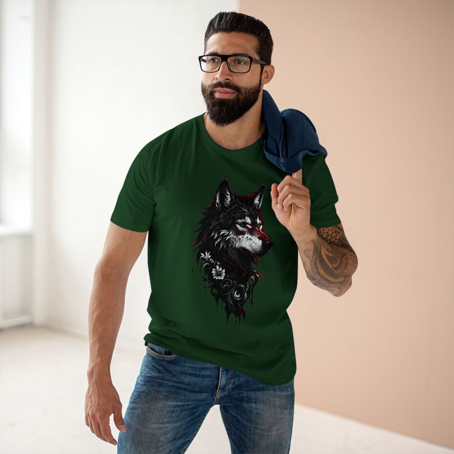 HLE Wild Spirit Graphic Tee - Fierce Wolf & Tiger Design