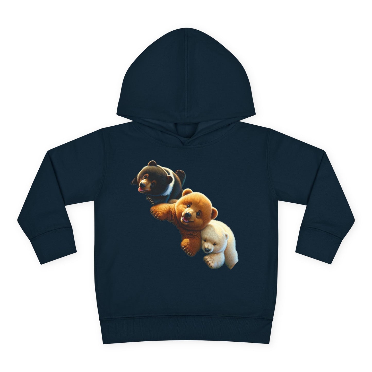 Cute Bear Toddler Hoodie - Cozy Fleece Pullover with 'Hustle' Design