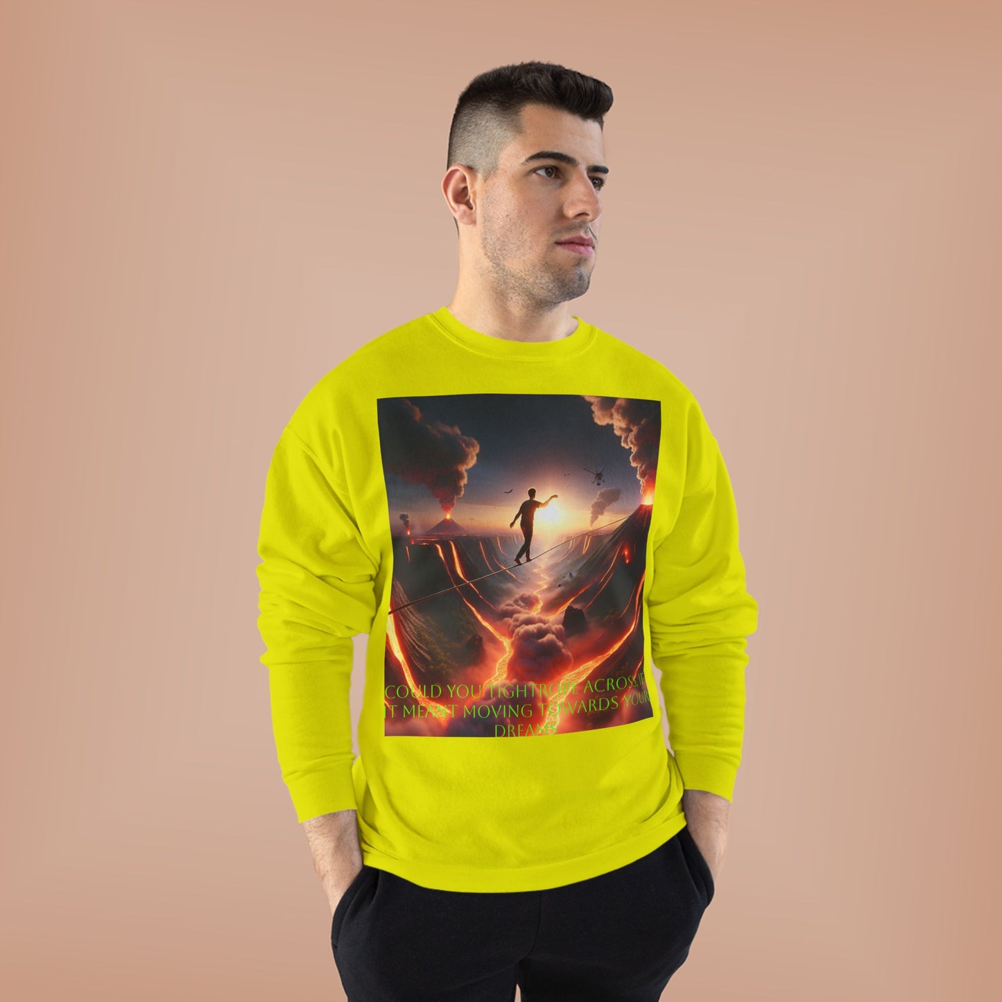 Hustle League's Empire Unisex EcoSmart Crewneck Sweatshirt - Motivational Vintage Style