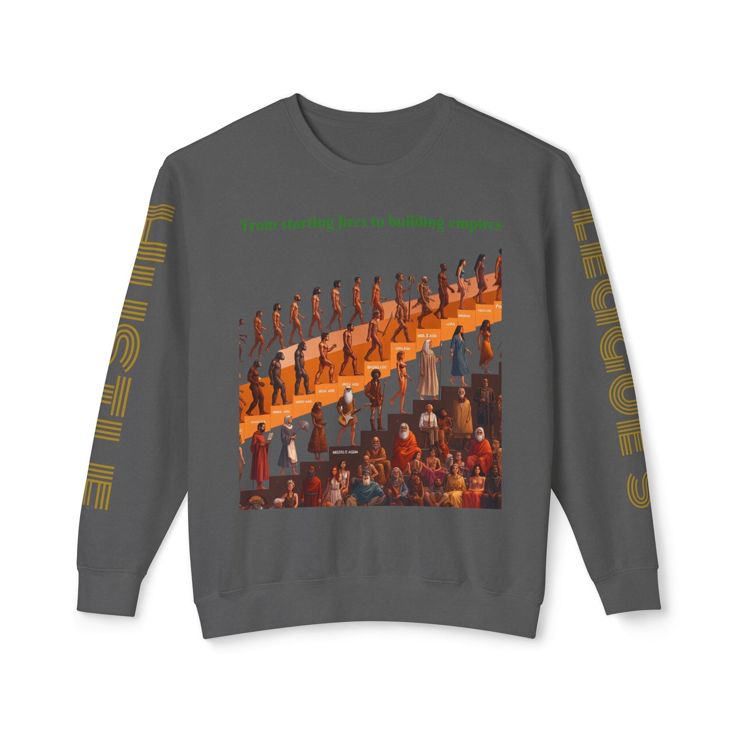 Sudadera unisex ligera con cuello redondo de HLE: de iniciar incendios a construir imperios