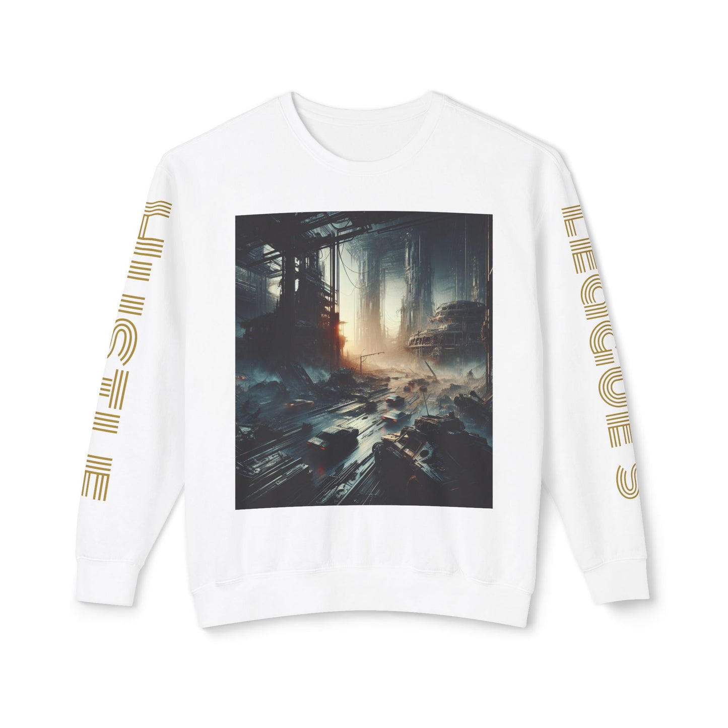 Unisex Lightweight Crewneck Sweatshirt - 'Empire Hustle' Urban Art Design