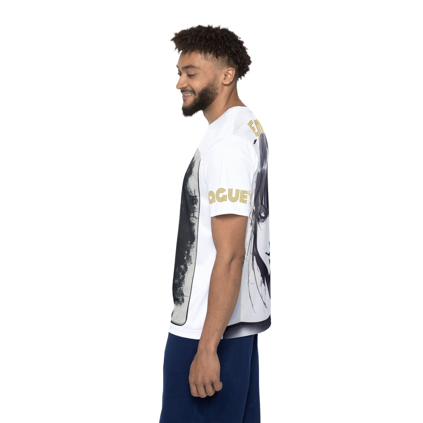 HLE Artistic Men's Sports Jersey - Bold Graphic Design for Active Lifestyle