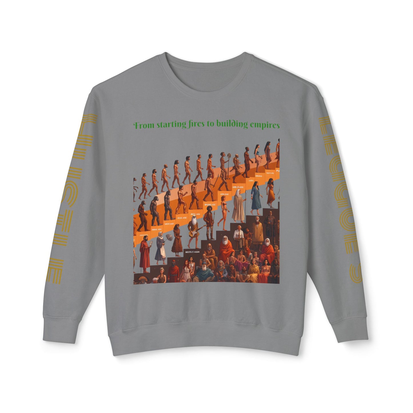 Sudadera unisex ligera con cuello redondo de HLE: de iniciar incendios a construir imperios