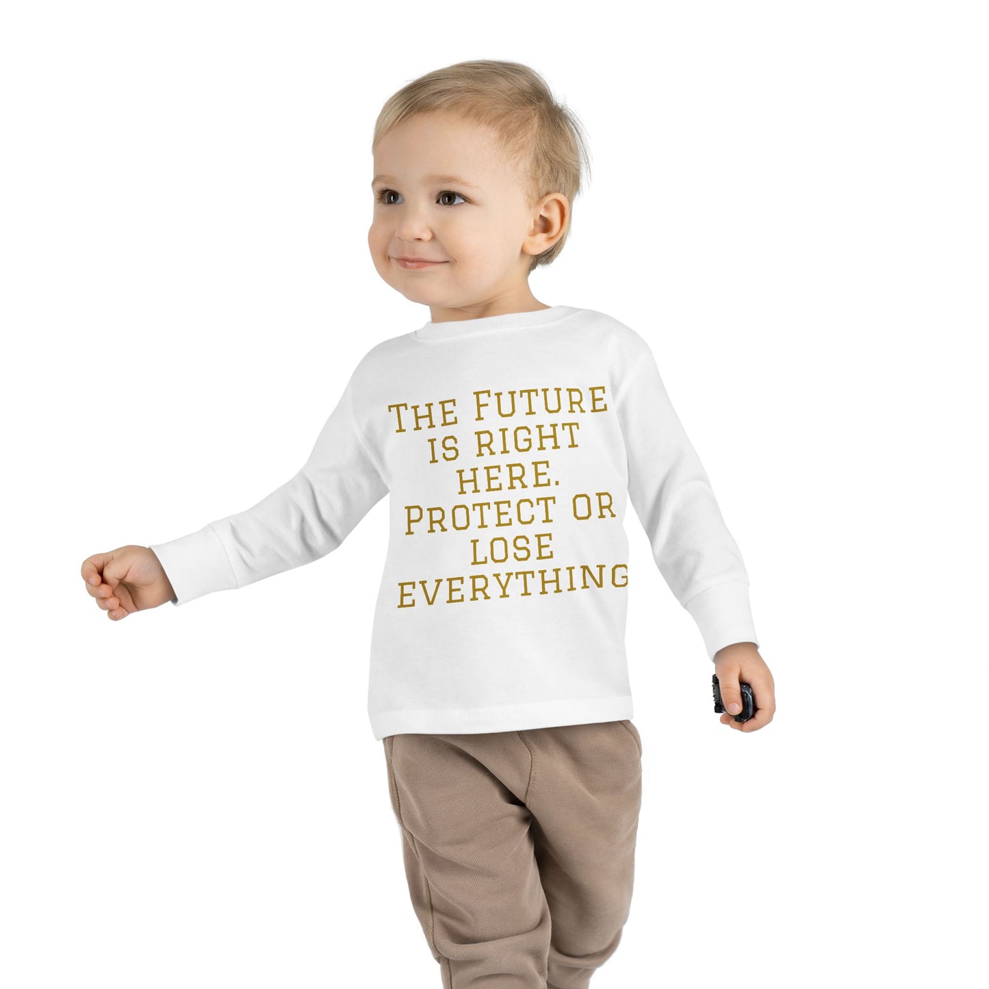 Camiseta de manga larga para niños pequeños: "El futuro está aquí" y "El imperio de la Hustle League"