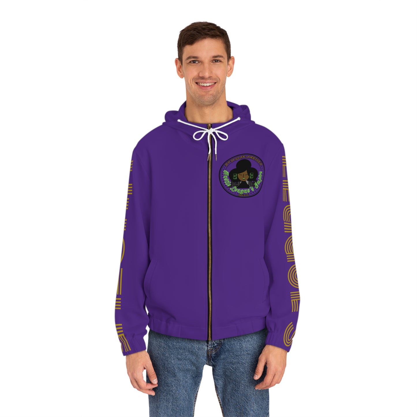 Purple Full-Zip Hoodie for Men