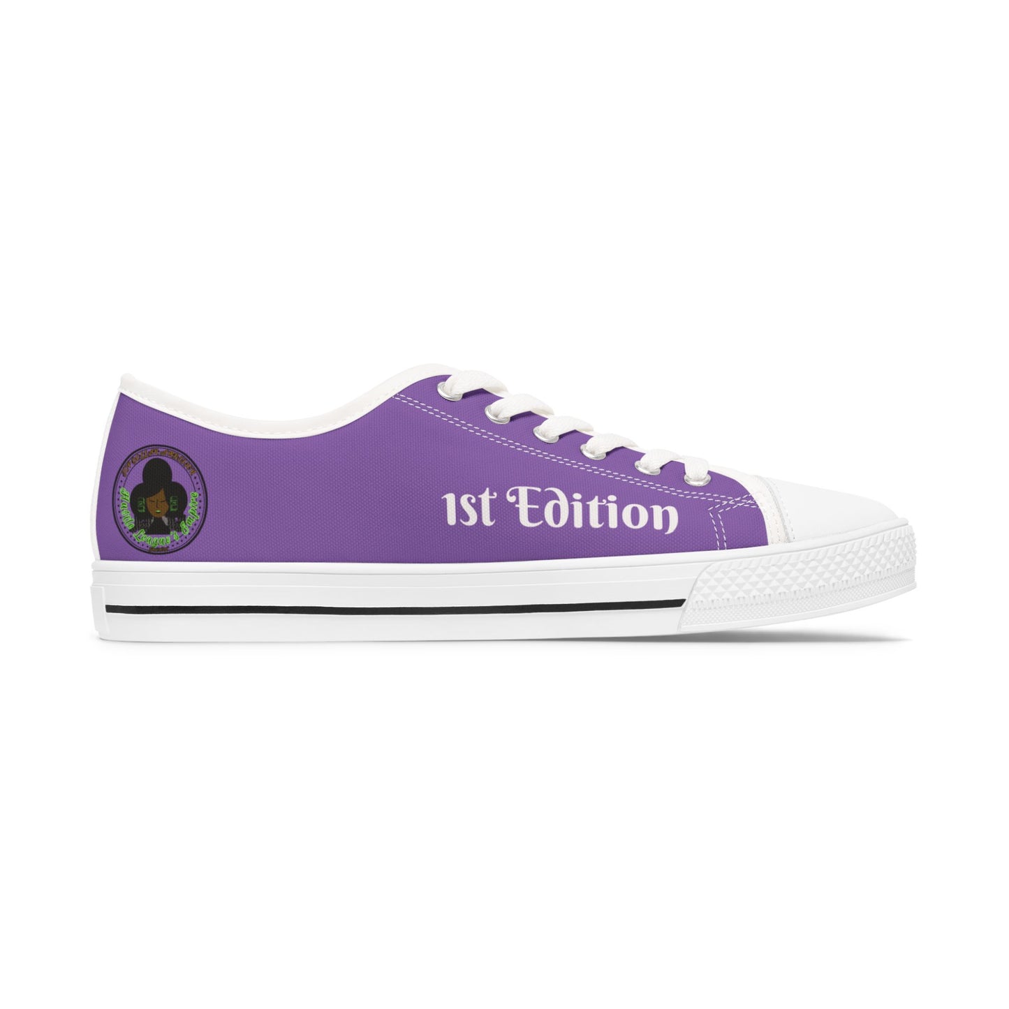 Purple HLE Women Low Top Sneakers - Respect the Hustle Design