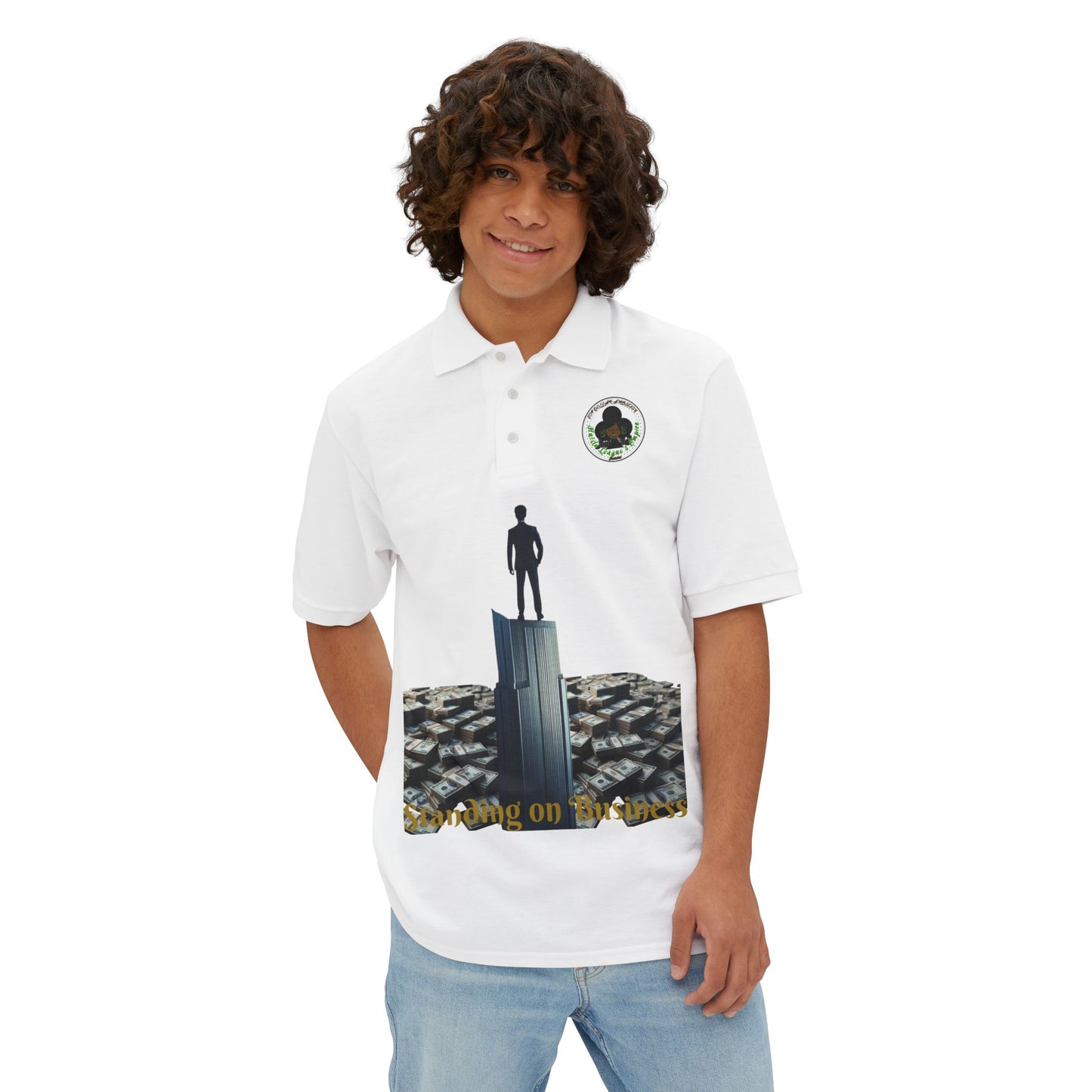 Polo de piqué para hombre Hustle & Grind - Estilo motivacional para emprendedores