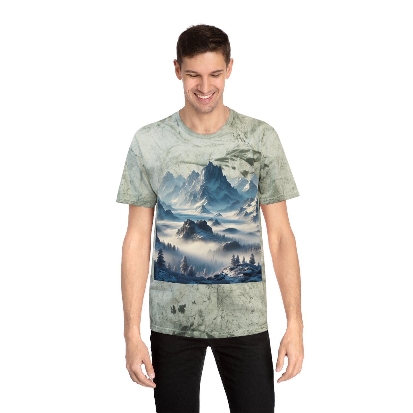 Camiseta unisex con vista a la montaña colorida: perfecta para los amantes de la naturaleza
