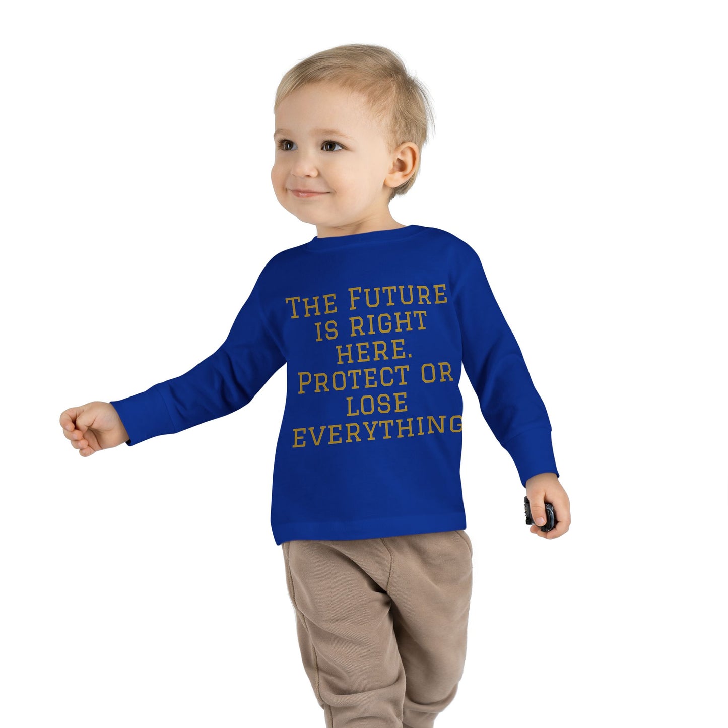 Camiseta de manga larga para niños pequeños: "El futuro está aquí" y "El imperio de la Hustle League"
