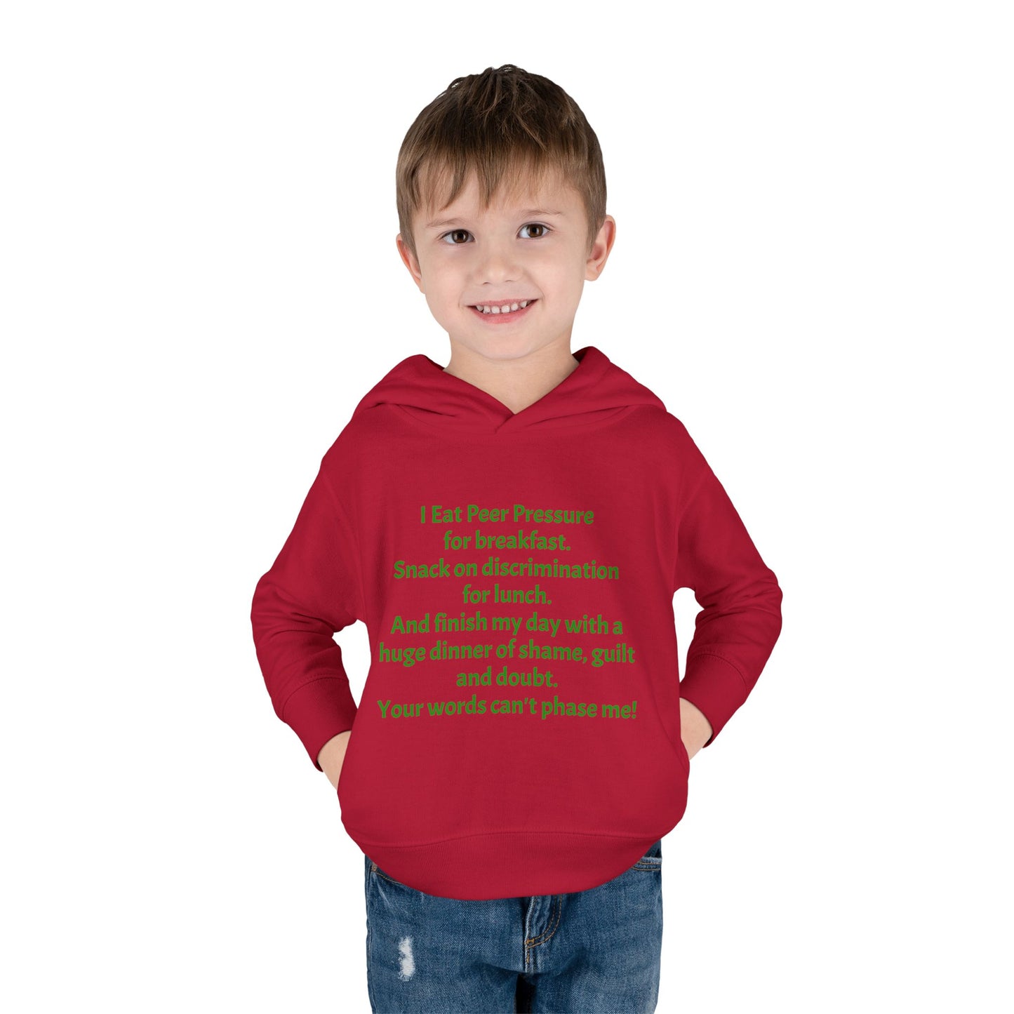 Empowering Toddler Fleece Hoodie - "I Eat Peer Pressure"