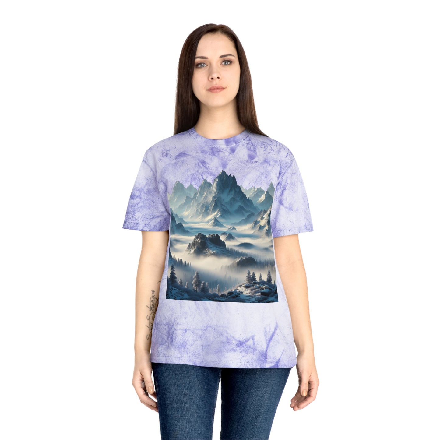 Camiseta unisex con vista a la montaña colorida: perfecta para los amantes de la naturaleza