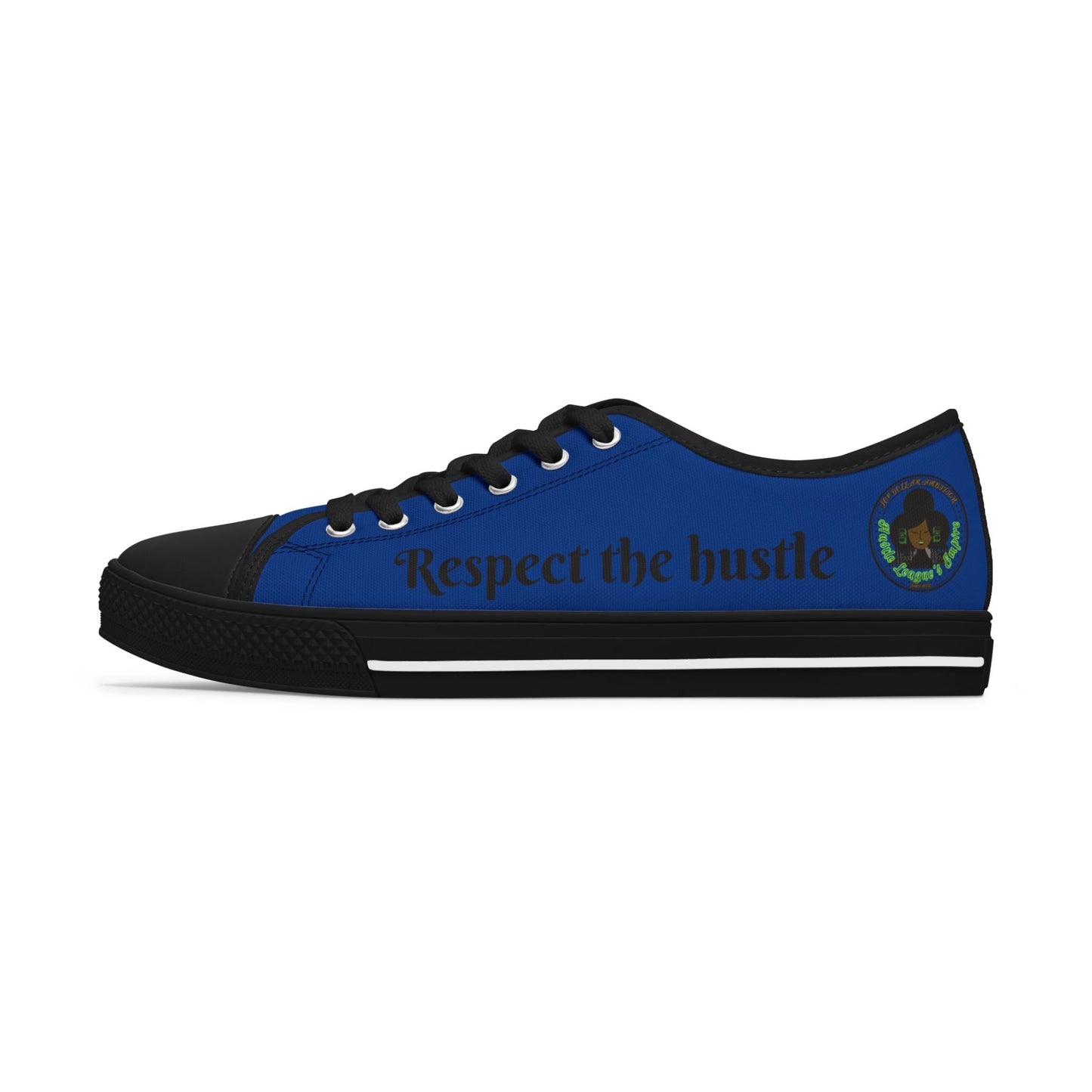 Blue HLE Women Low Top Sneakers - &Respect the Hustle Design
