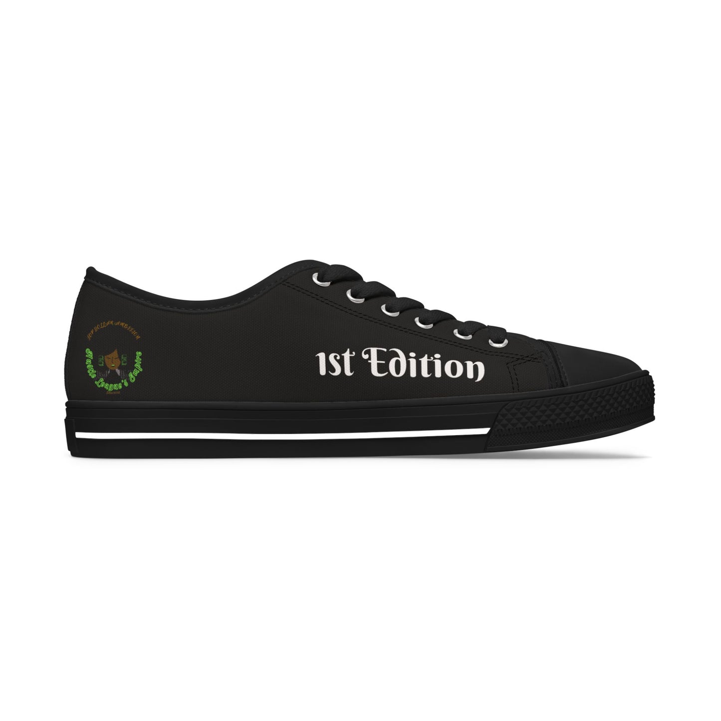 Black HLE Women Low Top Sneakers - &Respect the Hustle Design