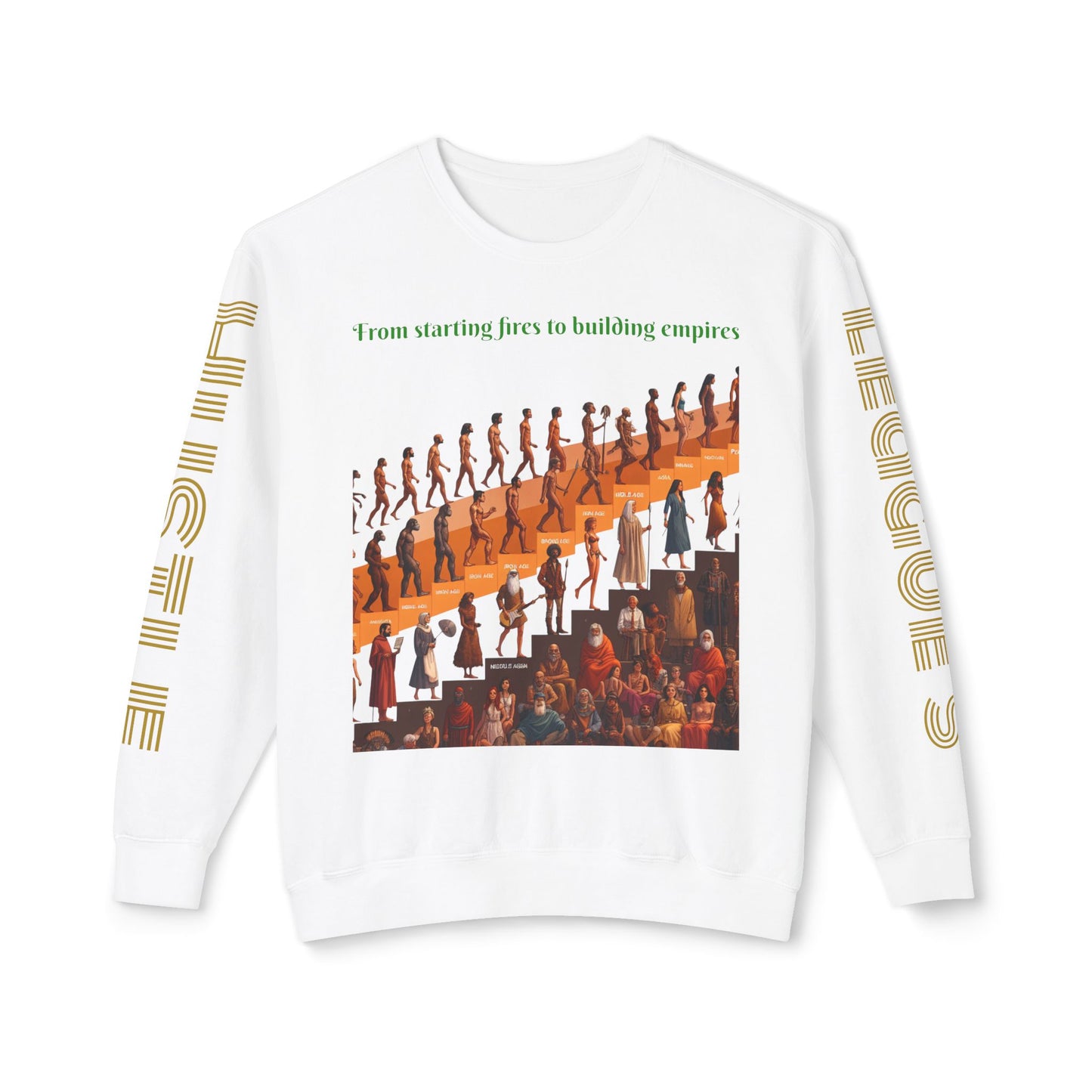 Sudadera unisex ligera con cuello redondo de HLE: de iniciar incendios a construir imperios