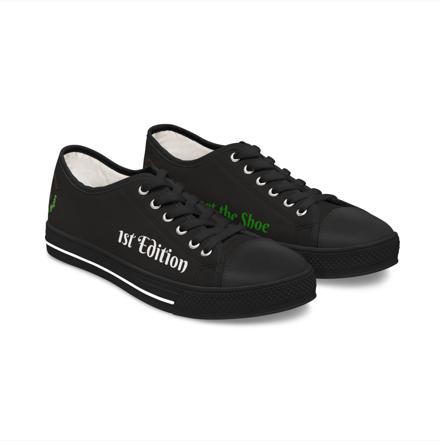 Black HLE Women Low Top Sneakers - &Respect the Hustle Design