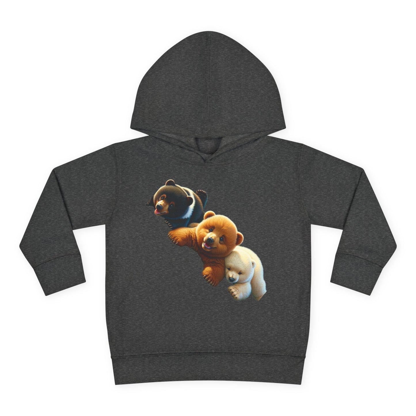 Cute Bear Toddler Hoodie - Cozy Fleece Pullover with 'Hustle' Design